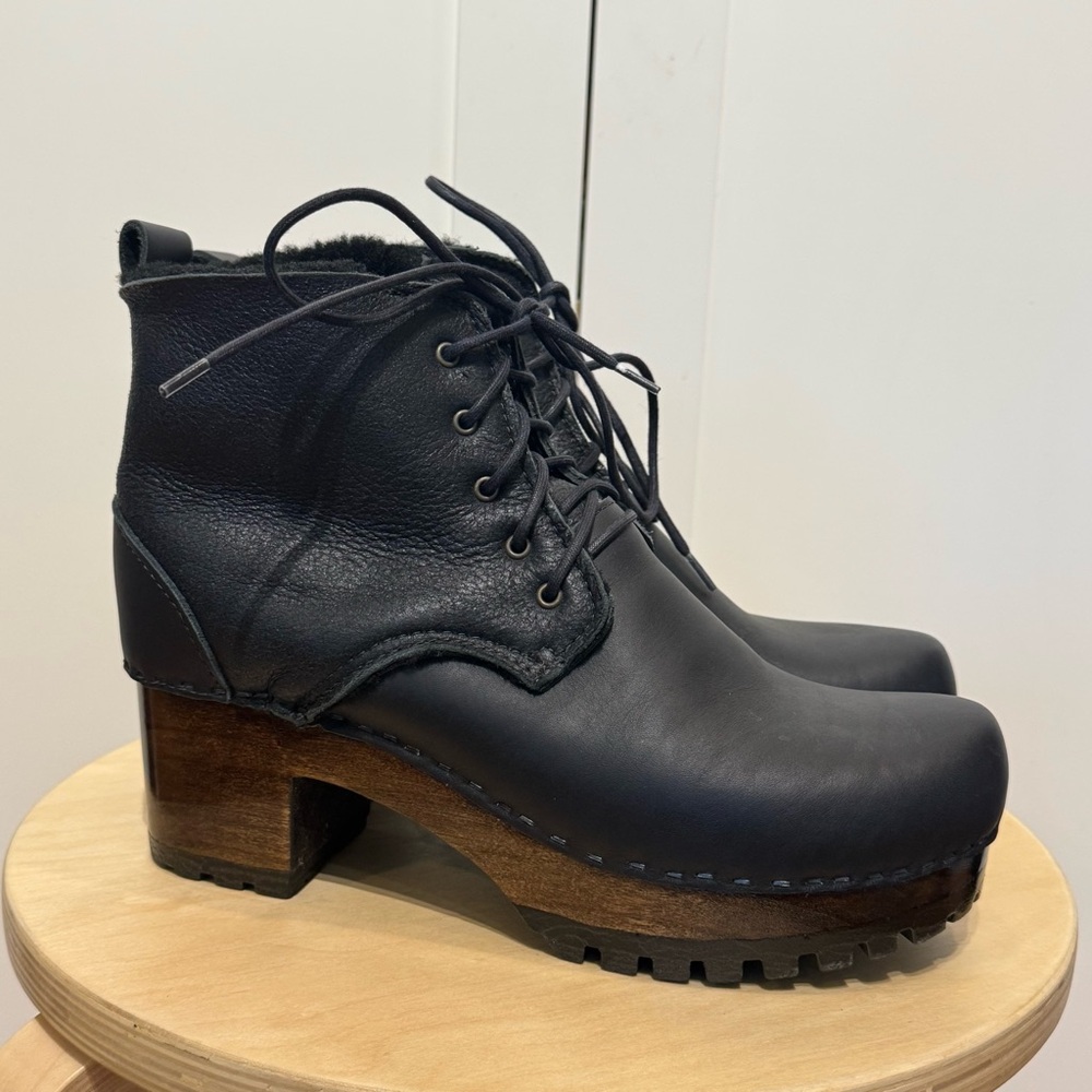 No.6 Shearling Lander Lace Up Clog Boots